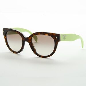 PRADA SPR 17O Tortoise & Mint Green Cat-Eye Sunglasses - NWOB